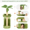 TSCOMON 31.5" Cat Tree / Tower for Indoor Cats with Green Leaves, Cat Condo Cozy Plush Cat House with Hang Ball and Leaf Shape - Image 5