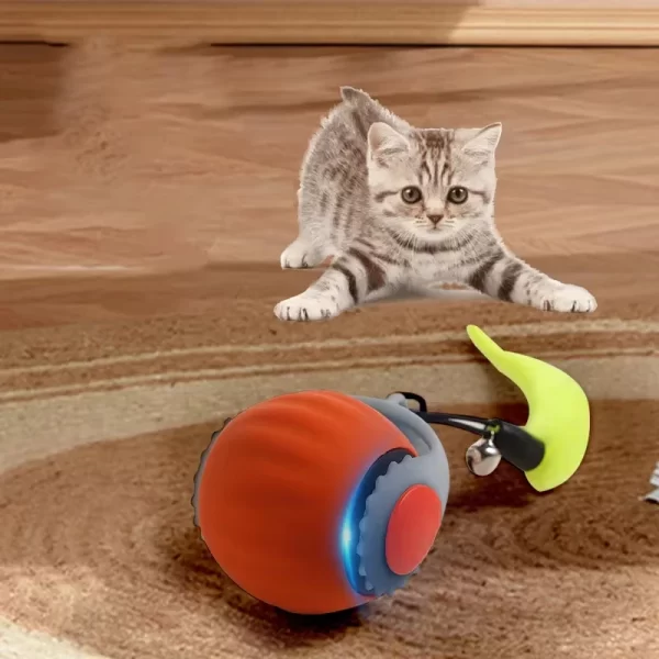 Cat Interactive Electric Rolling Ball with Teasing Tail - Image 2