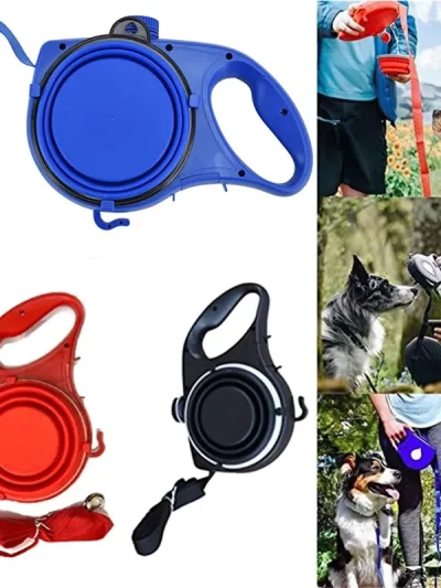 All-in-One Dog Leash with Water Bottle & Bowl