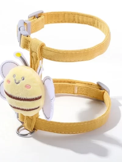 Cartoon Bee Pet Harness Leash & Collar Set