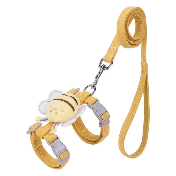 Cartoon Bee Pet Harness Leash & Collar Set - Image 4