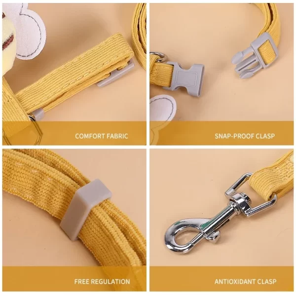 Cartoon Bee Pet Harness Leash & Collar Set - Image 6