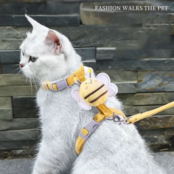 Cartoon Bee Pet Harness Leash & Collar Set - Image 2